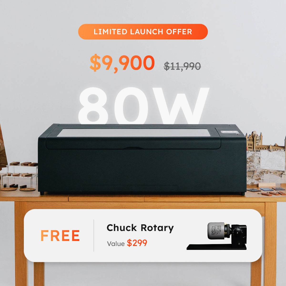 FLUX HEXA RF Desktop RF CO2 Laser Cutter