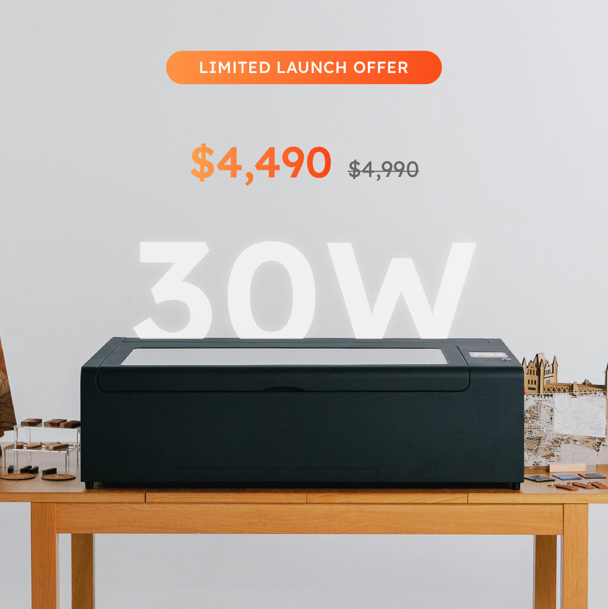 FLUX HEXA RF Desktop RF CO2 Laser Cutter