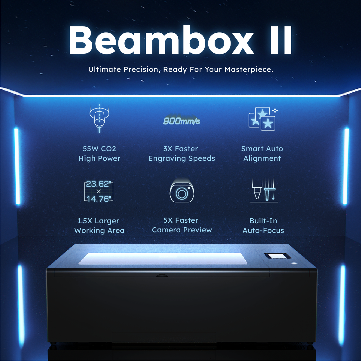 FLUX Beambox II 55W Desktop CO2 Laser Cutter