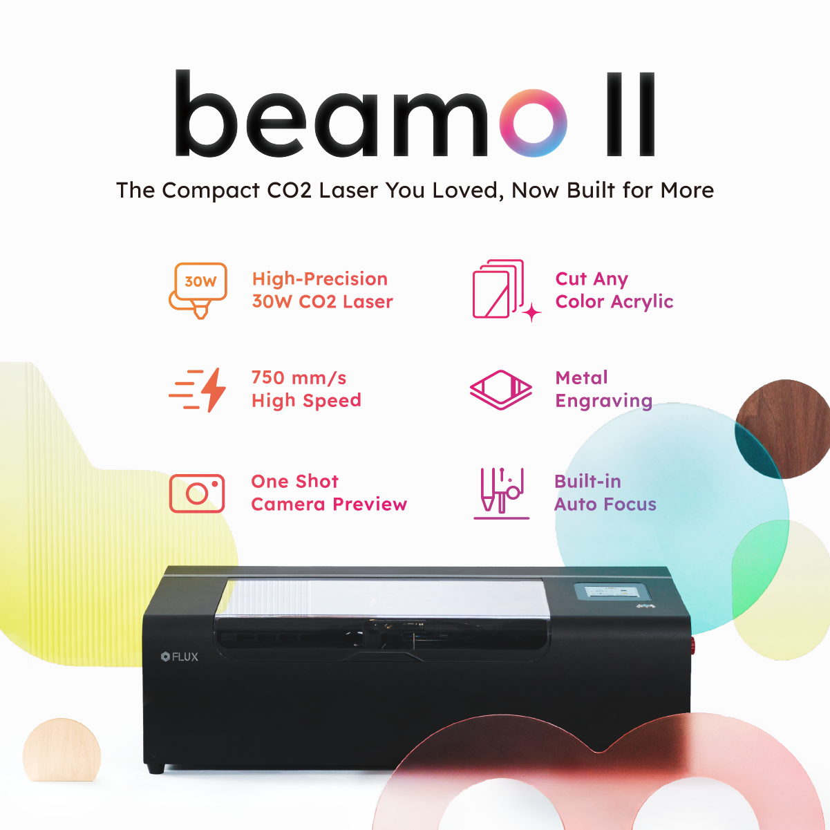 FLUX beamo II 30W Desktop CO2 Laser Cutter