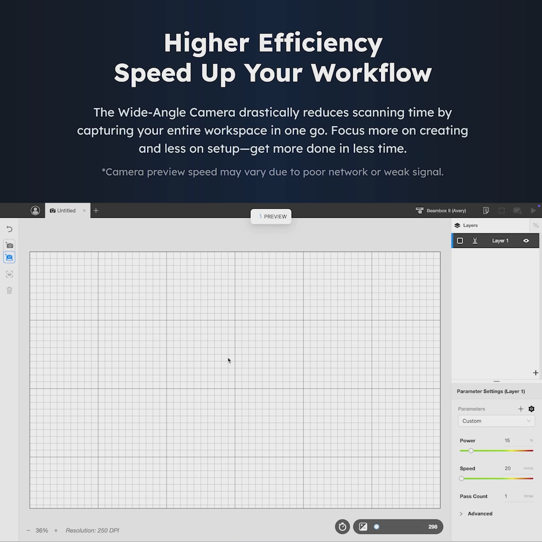 Wide-Angle Camera for Beambox II (LightBurn Compatible) – FLUX